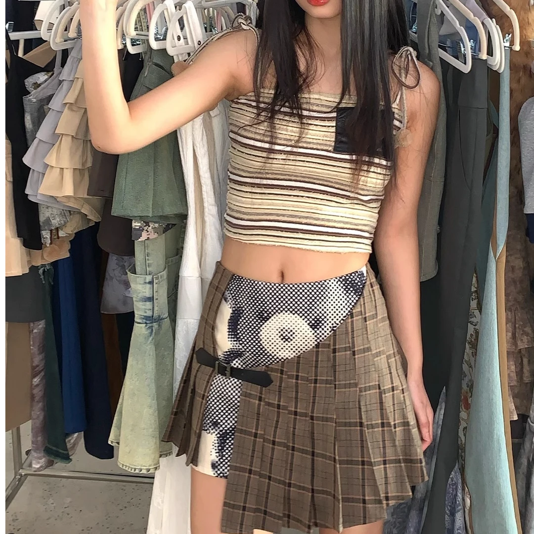 【自播】MOF礼物商店 复古辣妹前片可打开印花小熊百褶裙