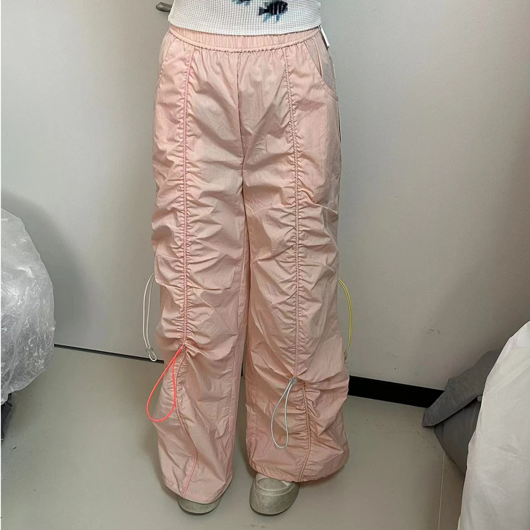 【自播】NP 橘粉色彩色抽绳裤