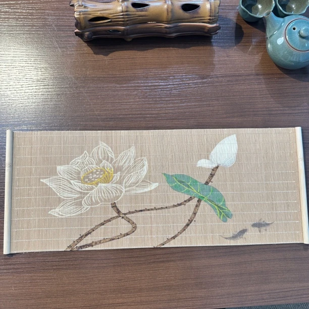 【小款茶席】主人垫天然竹丝定制光滑细腻防水免打理茶空间展示中式