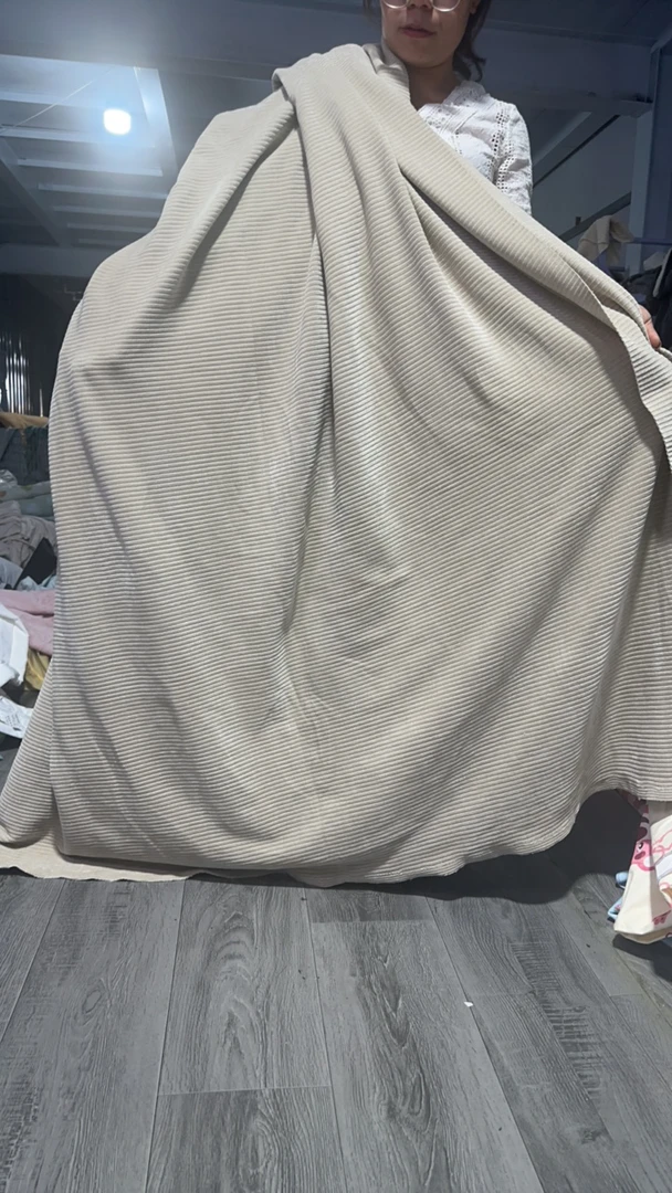 卡其色条条加厚雪尼尔布头2x2.5米