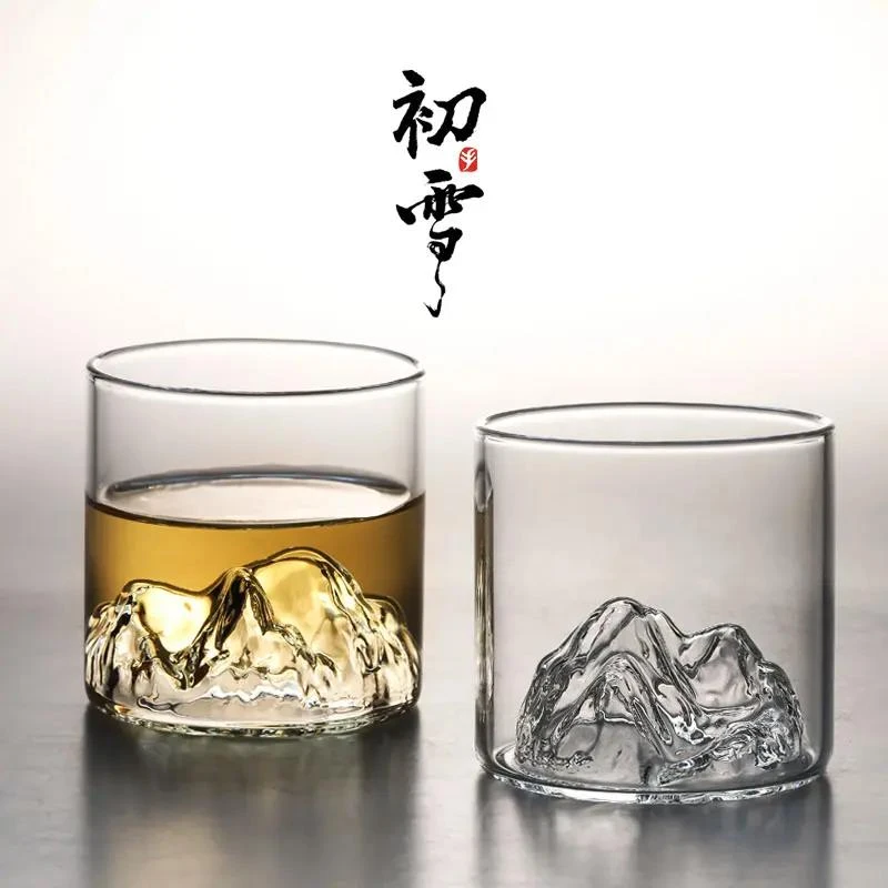 【网红推荐】水杯观山杯富士山玻璃藏山杯威士忌酒杯高颜值茶杯手