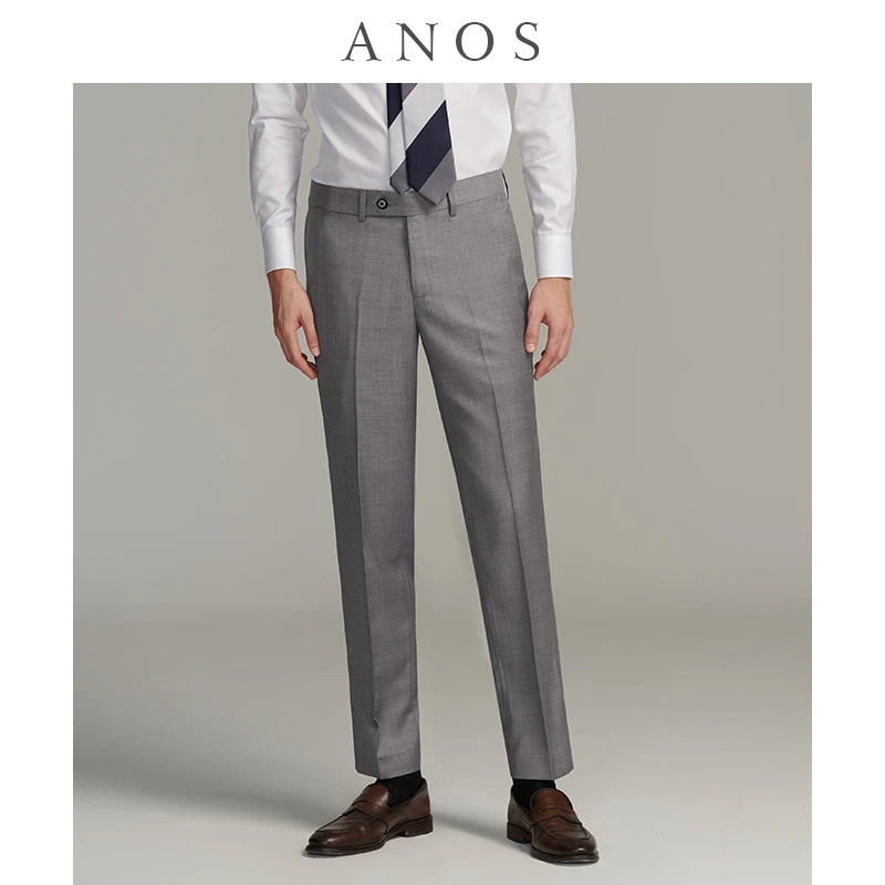 【二代肌理纹通勤裤】商务西裤男强捻免烫修身垂感直筒灰色西装裤