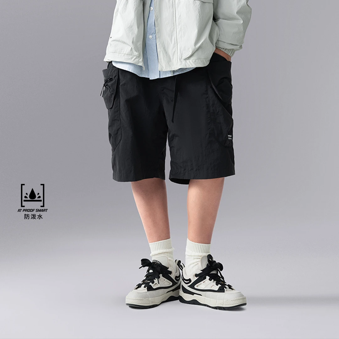 夏日漫游|李宁官方CF溯男女款防泼水工装短裤宽松运动短裤AKSU639