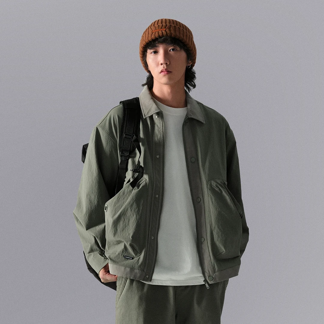 李宁CF溯龙甲男溯之东方秀款防泼水宽松户外休闲百搭夹克AJDU281