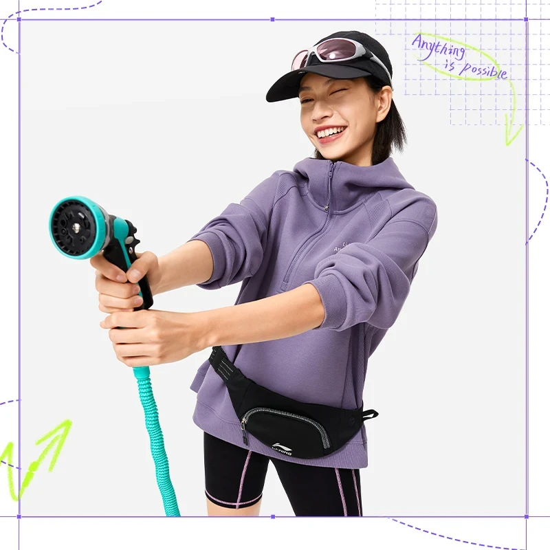 李宁女子宽松套头卫衣女2024新款连帽运动休闲外套AWDUF06