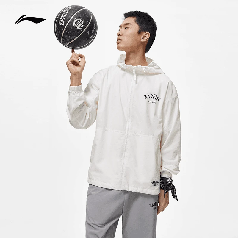 李宁反伍运动风衣防晒衣宽松连帽外套风感波粒AFDU829