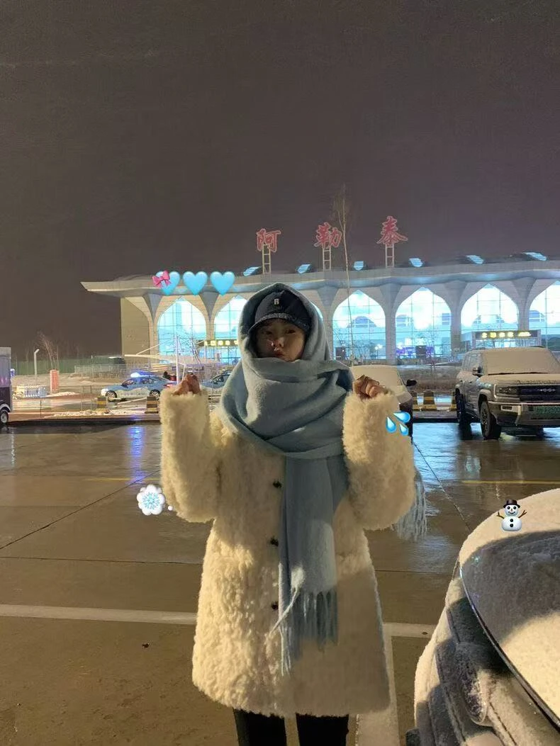 【正确版】 2.0版白熊托卡翻领中长款皮毛一体宽松环保毛毛外套百搭