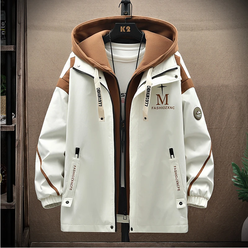 秋季新款外套男青少年学生休闲宽松连帽夹克潮流帅气百搭上衣