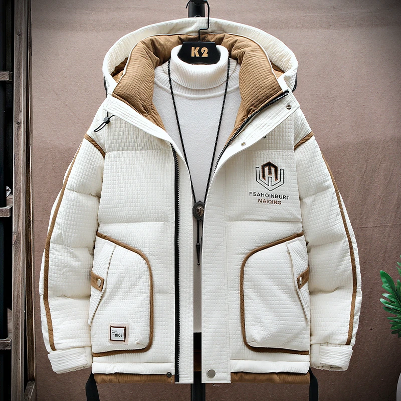 冬季外套男连帽潮牌2025新款棉衣男加厚保暖休闲棉服青少年棉袄子