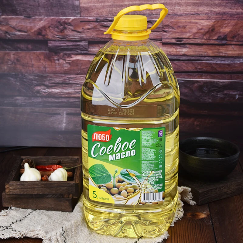 俄罗斯进口沃莉雅精炼大豆油非转基因豆油家庭食用油5L装