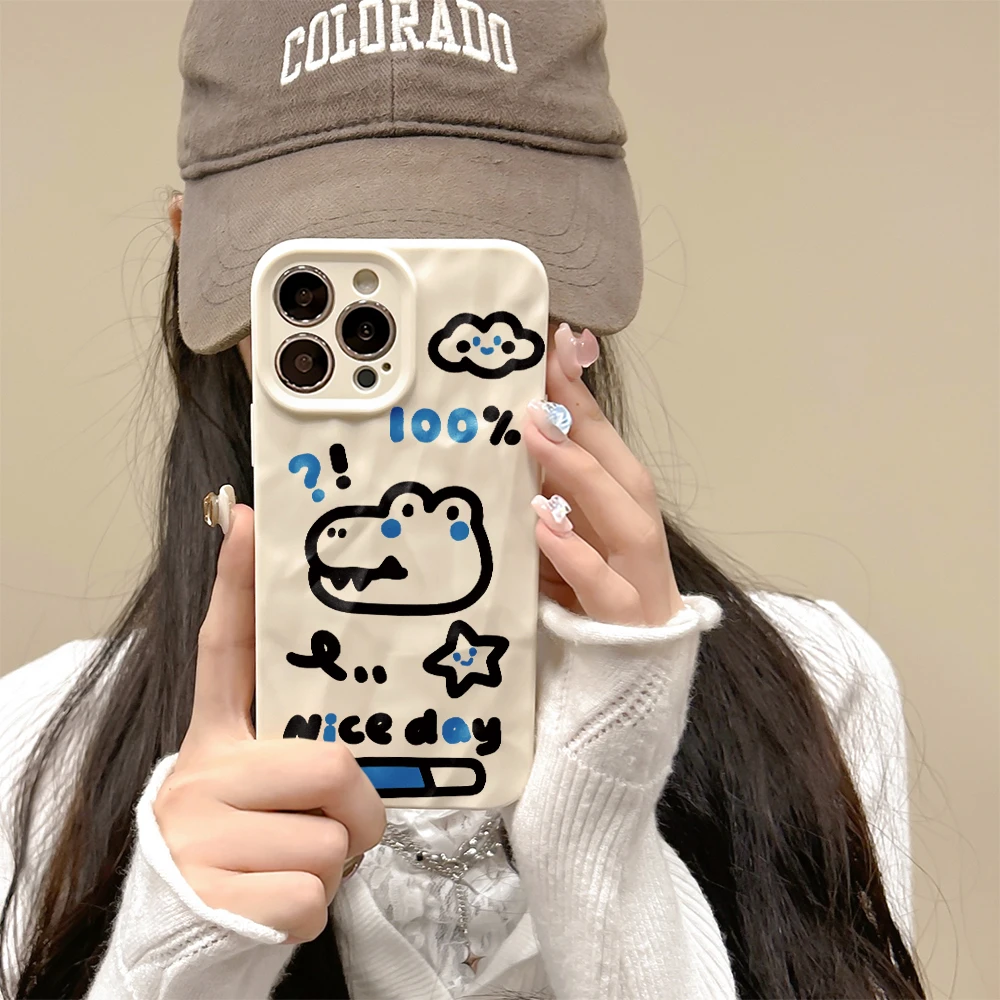 鳄鱼插画适用iPhone苹果13pro手机壳A1864全包14pro/15/8高端卡通