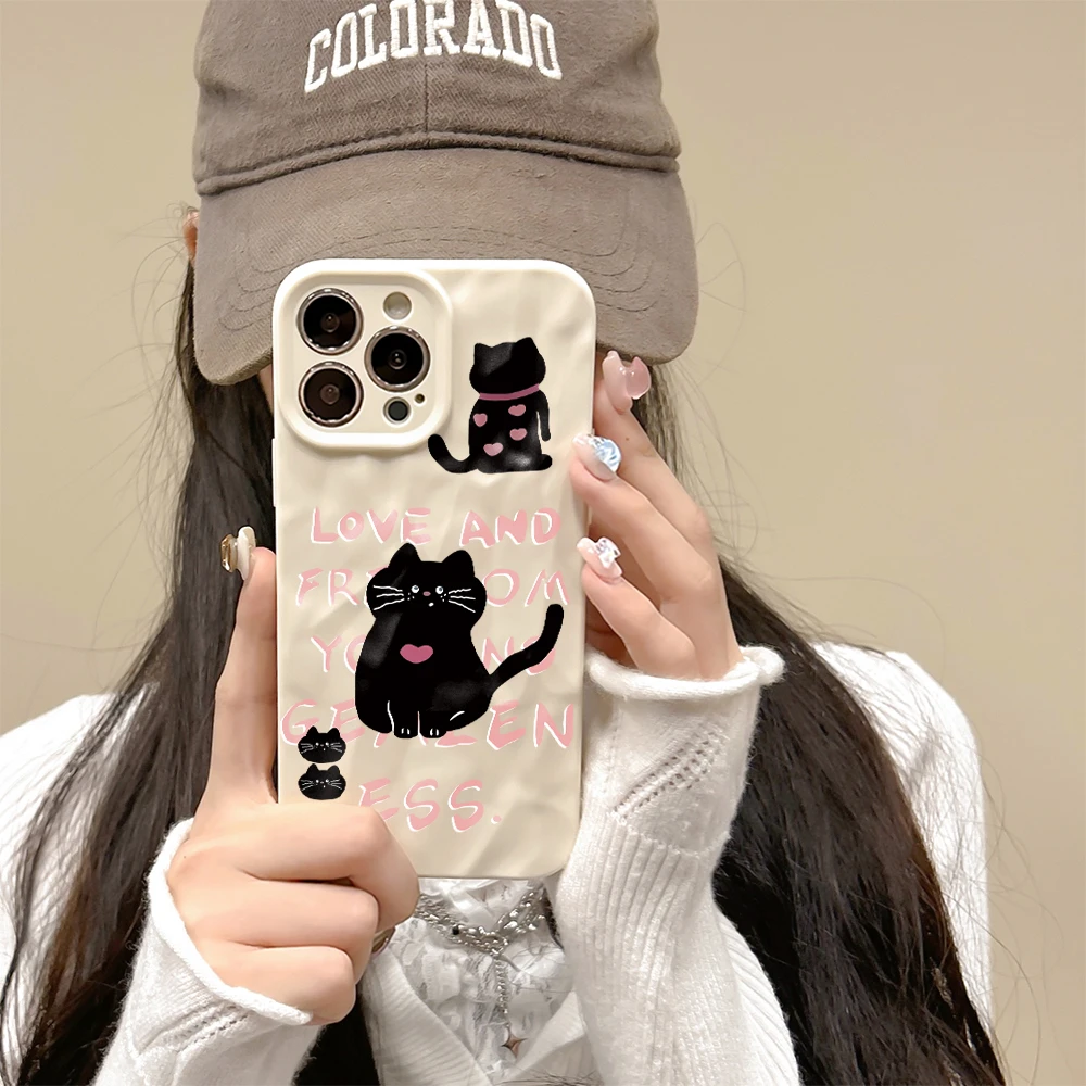 粉英文猫猫LX适用iPhone苹果7plus手机壳12promax/14/11promax潮