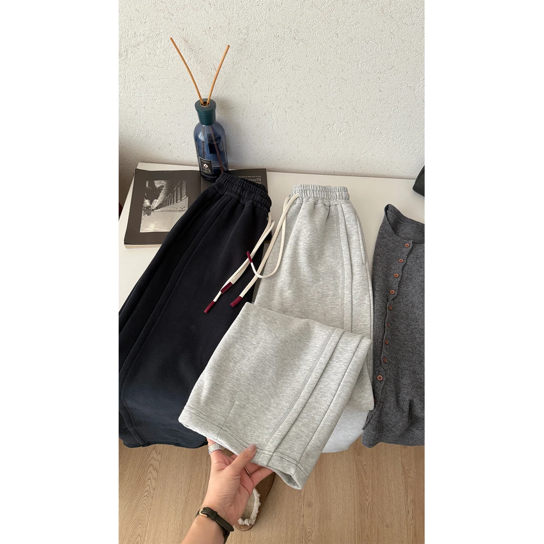 苏安家冬日暖绒裤！保命厚度加厚加绒超暖和还显瘦丝绒抽绳运动裤！