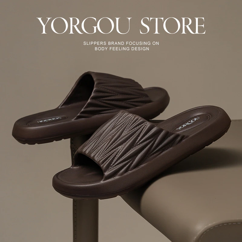 褶皱踩屎感拖鞋女士夏季室内居家洗澡浴室防滑外穿EVA凉拖男夏天