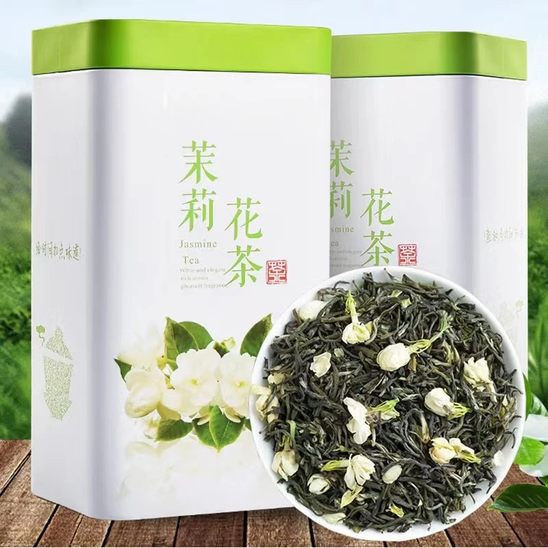 新茶茉莉花茶 浓香型茉莉飘雪茶叶绿茶散装罐装500g