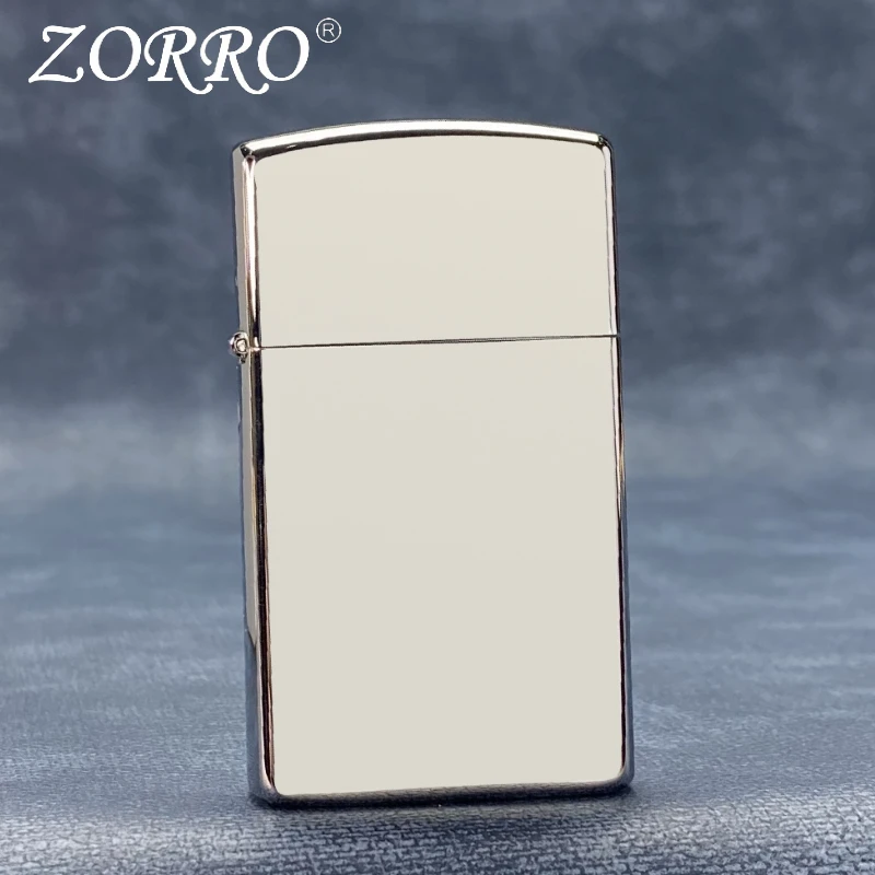 佐罗煤油打火机男士创意个性窄机长手柄老式砂轮黄铜防风光面