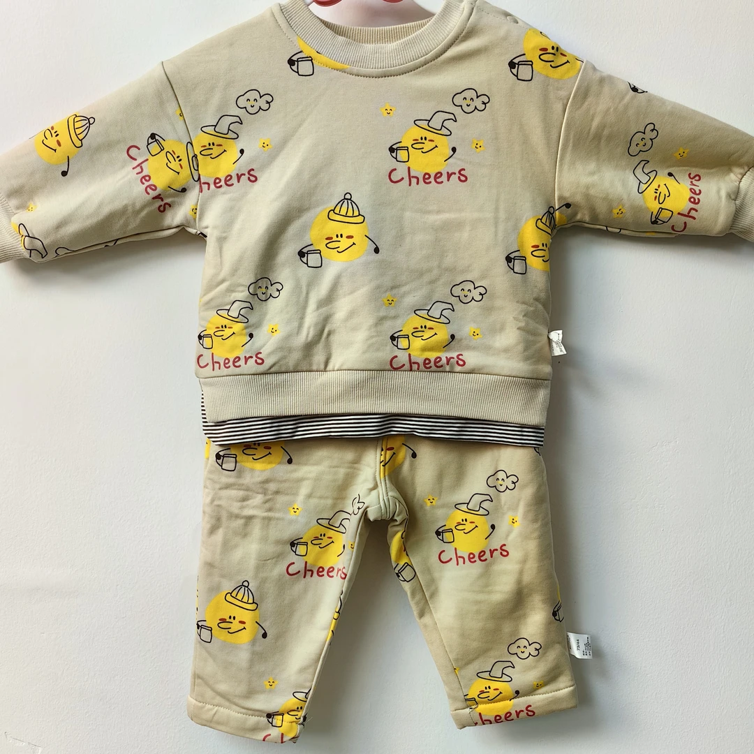 【捡漏款-小猪撤柜】婴儿加绒套装宝宝秋冬分体套儿童卫衣卫裤套