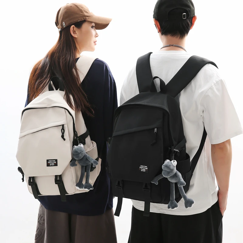 休闲初中大学生潮流双肩包百搭韩版简约书包休闲包大容量旅行包