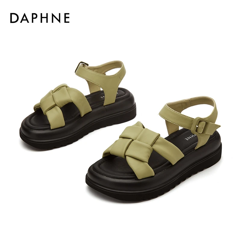 达芙妮25夏季时装凉鞋网红时尚百搭软底外穿厚底平底防滑软底凉鞋