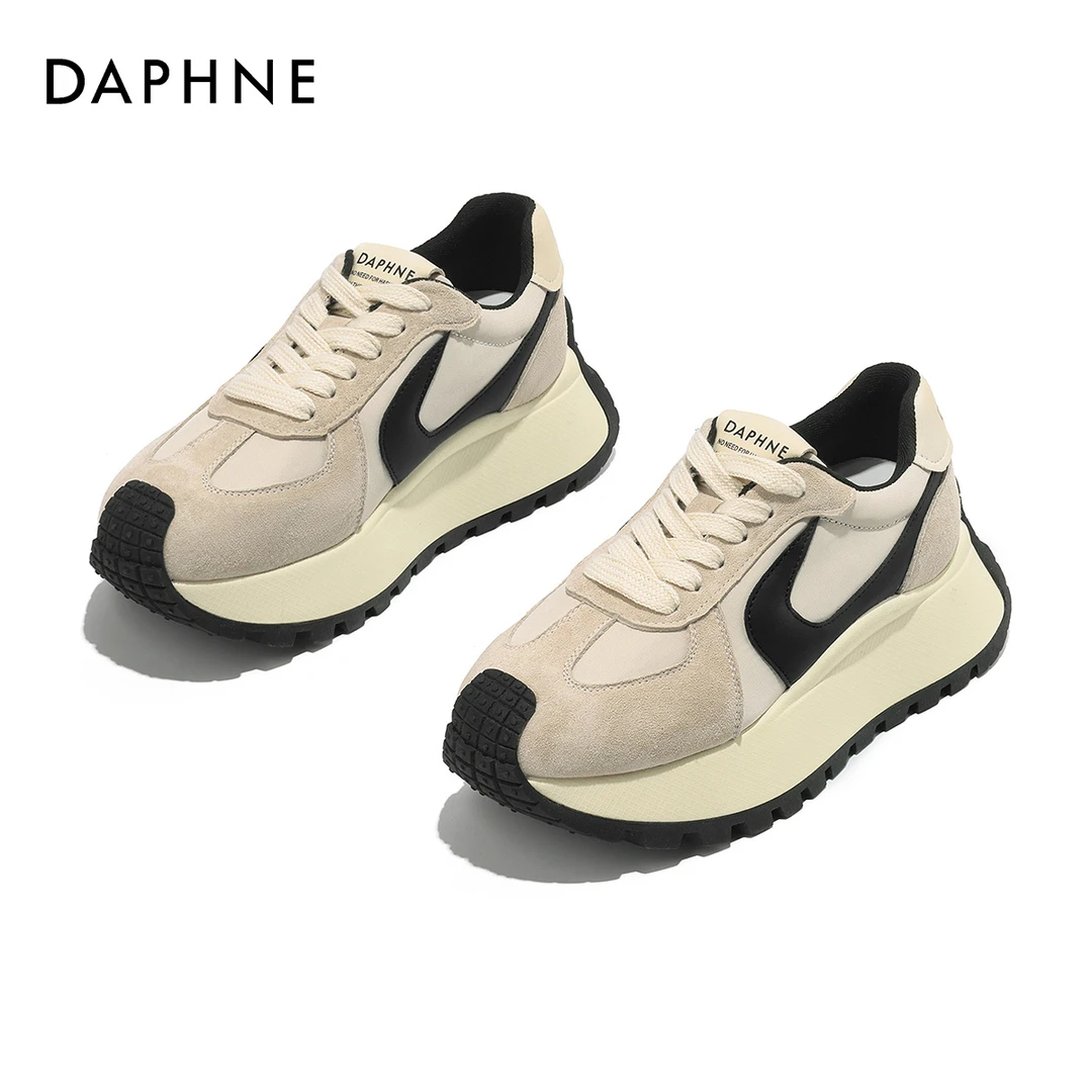 Daphne/达芙妮秋冬季厚底老爹鞋系带休闲百搭时尚百搭运动休闲鞋