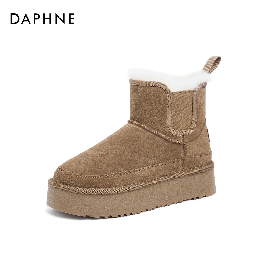 Daphne/达芙妮品牌雪地靴冬季新款百搭休闲加绒加厚雪地靴