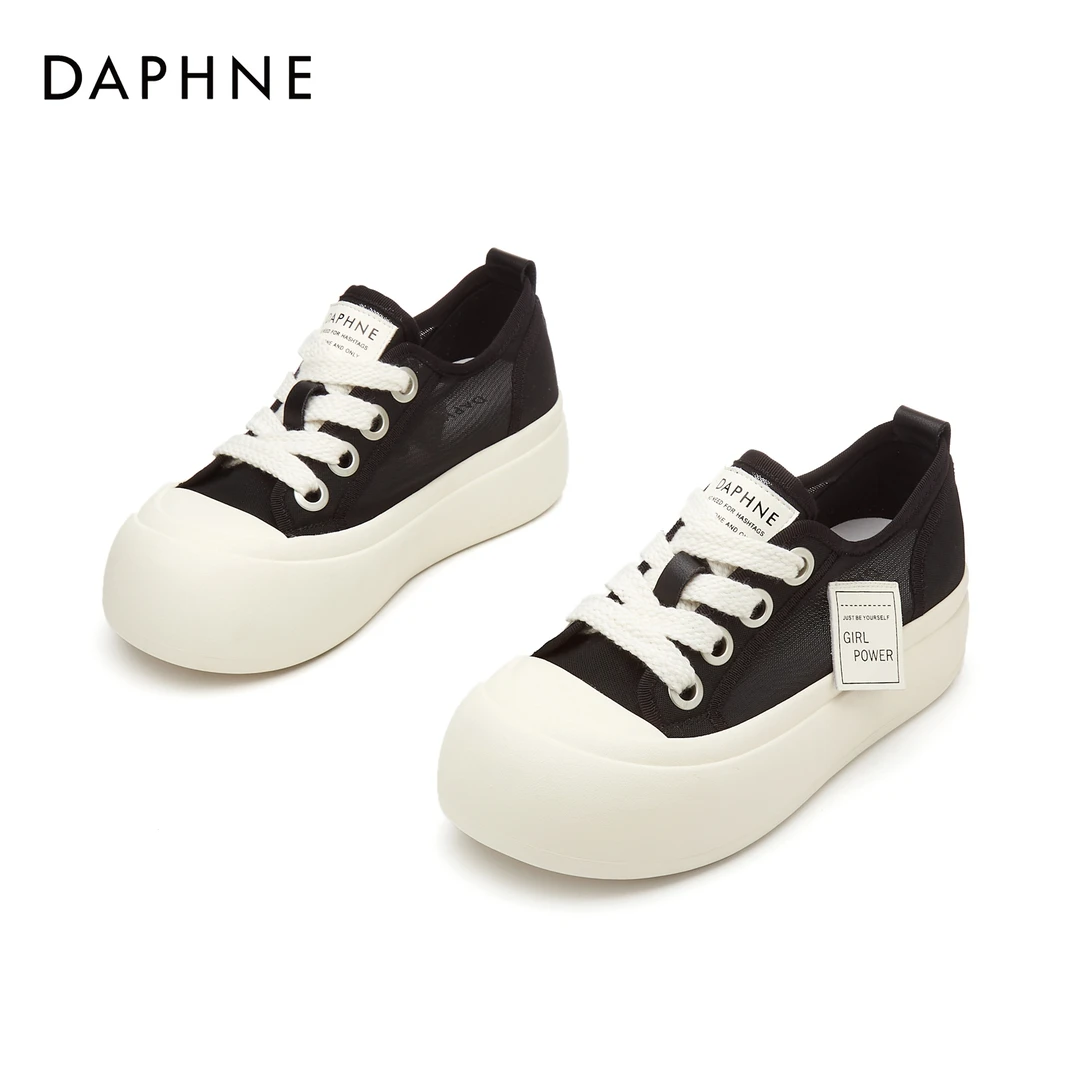 Daphne/达芙妮夏款透气女鞋新款夏季时尚帆布大头鞋休闲百搭女鞋