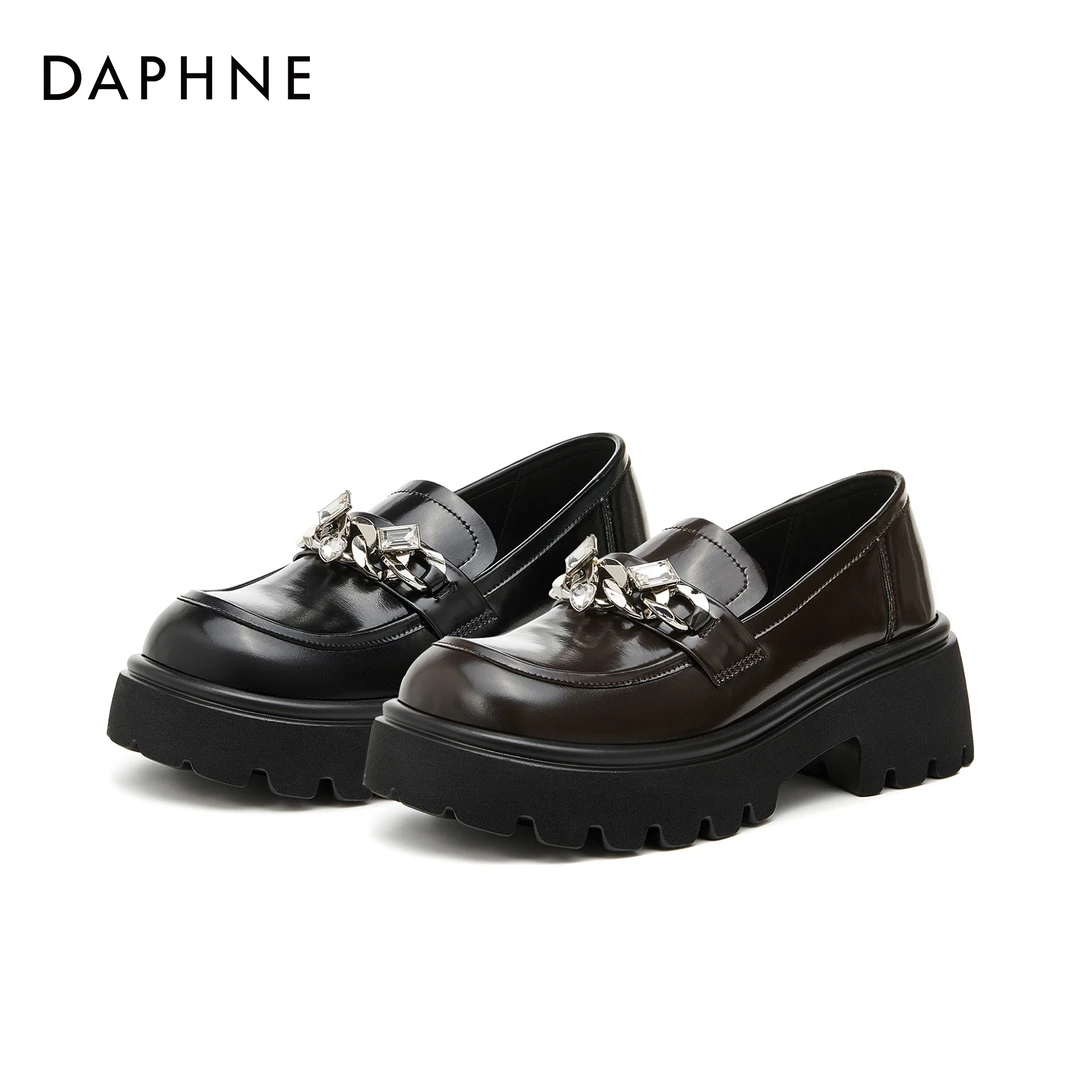 达芙妮厚底乐福鞋女2025秋季新款爆款时尚百搭英伦风鞋子