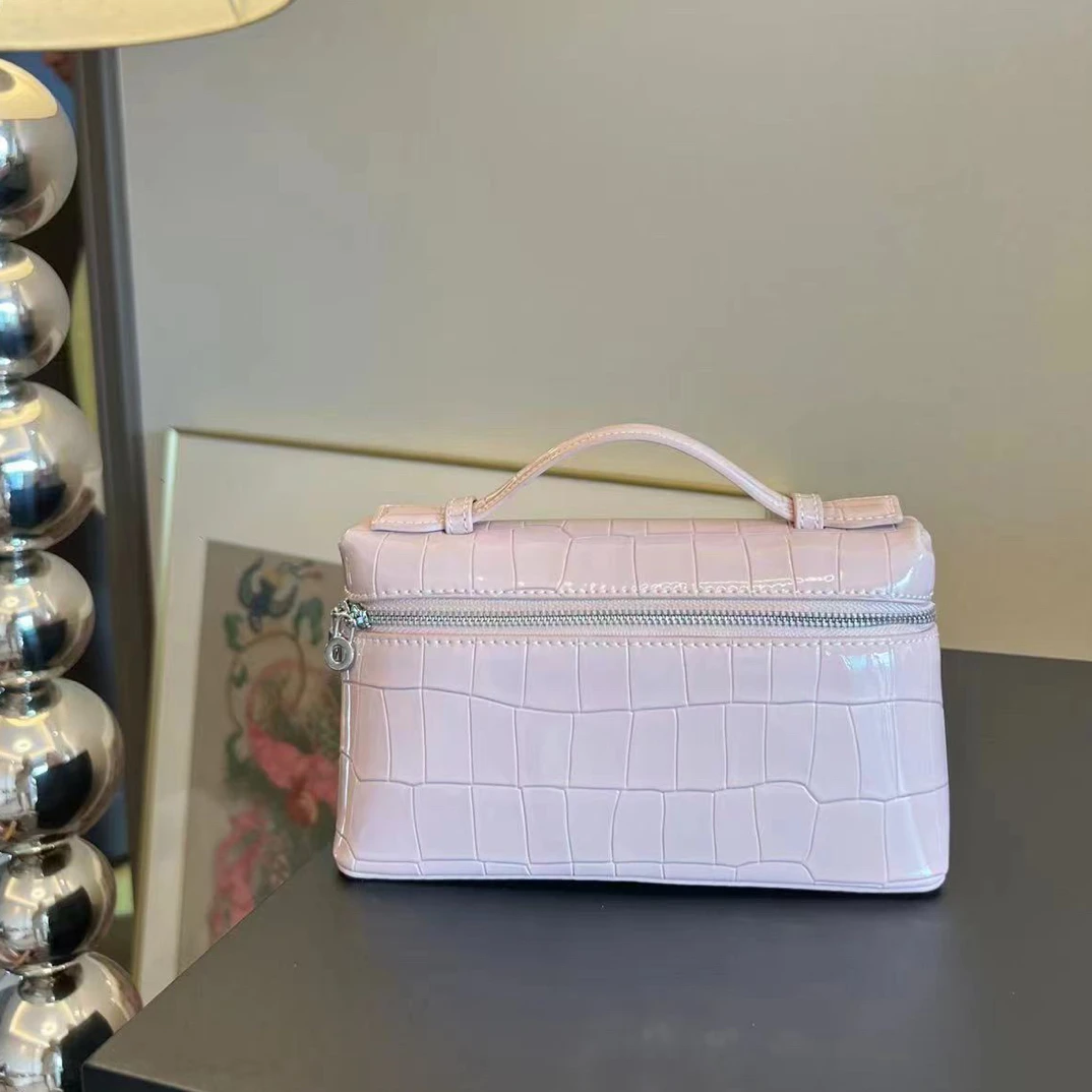 百搭盒子包鳄鱼纹手提单肩包斜挎包休闲真皮经典便携饭盒包时尚