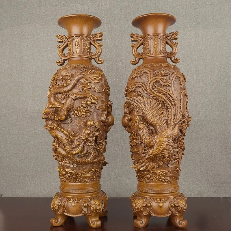 龙凤呈祥花瓶一对摆件工艺品（特制）