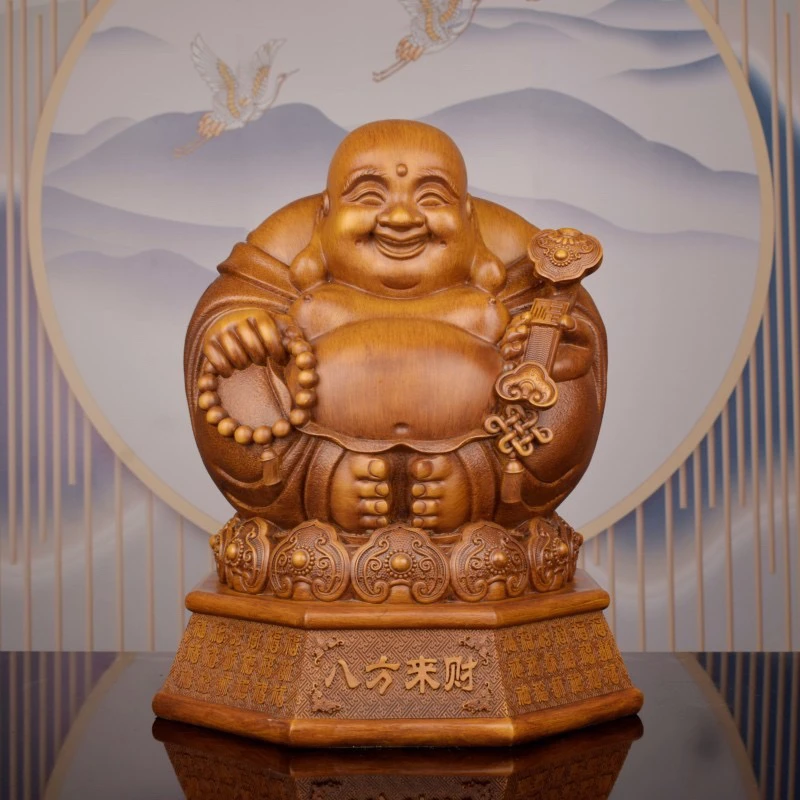 八方来财弥勒佛笑佛大肚佛摆件工艺品客厅前台办公室装饰品