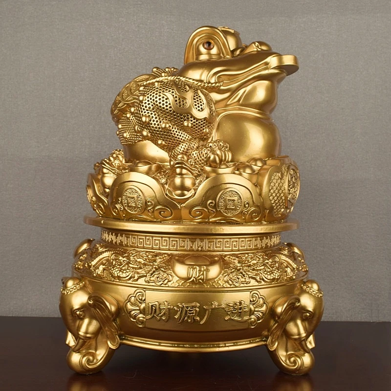 鎏金铜金蟾摆件工艺品(招财）财源广进客厅办公室装饰品