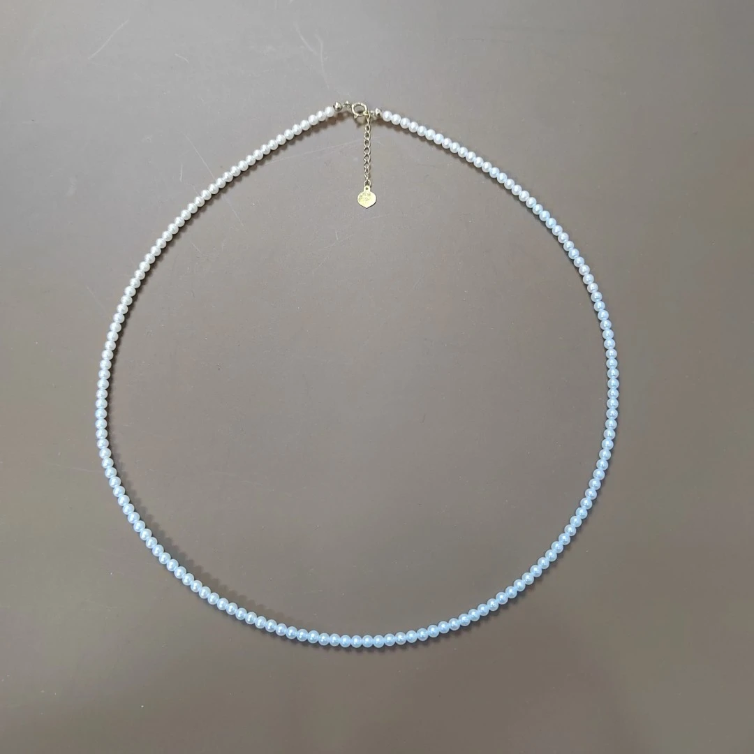 淡水AK强光正圆经典百搭精致小米珠2.5-3mm珍珠项链