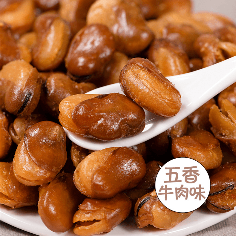 新货兰花豆蚕豆牛肉味零食1斤150g办公室休闲小吃酥脆美味油炸