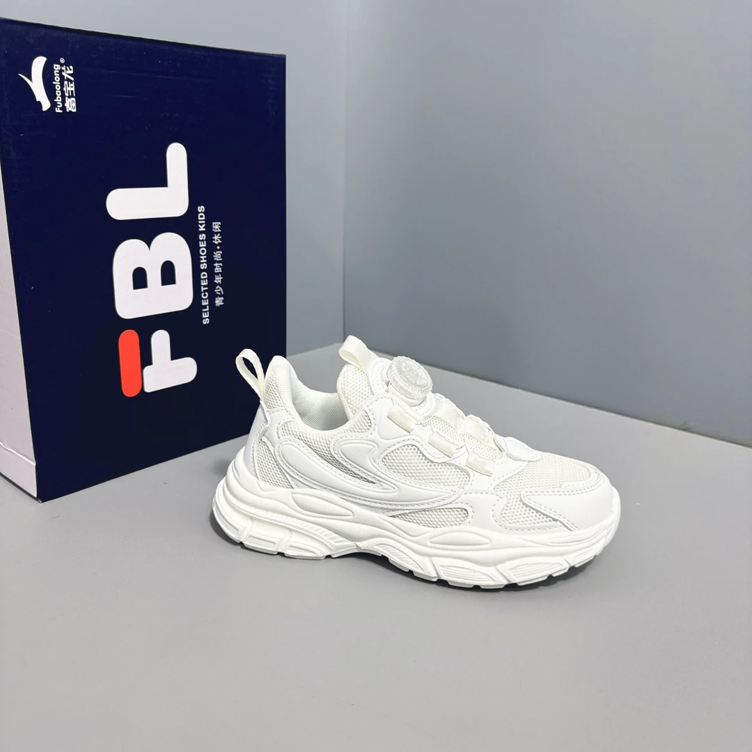 双网小白鞋富宝龙32-37码软底男童轻跑鞋女童潮鞋休闲鞋602