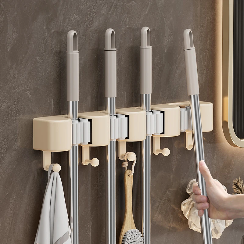 挂钩卫生间收纳神器无痕扫把挂架墙上门后壁挂拖把夹浴室强力磨砂