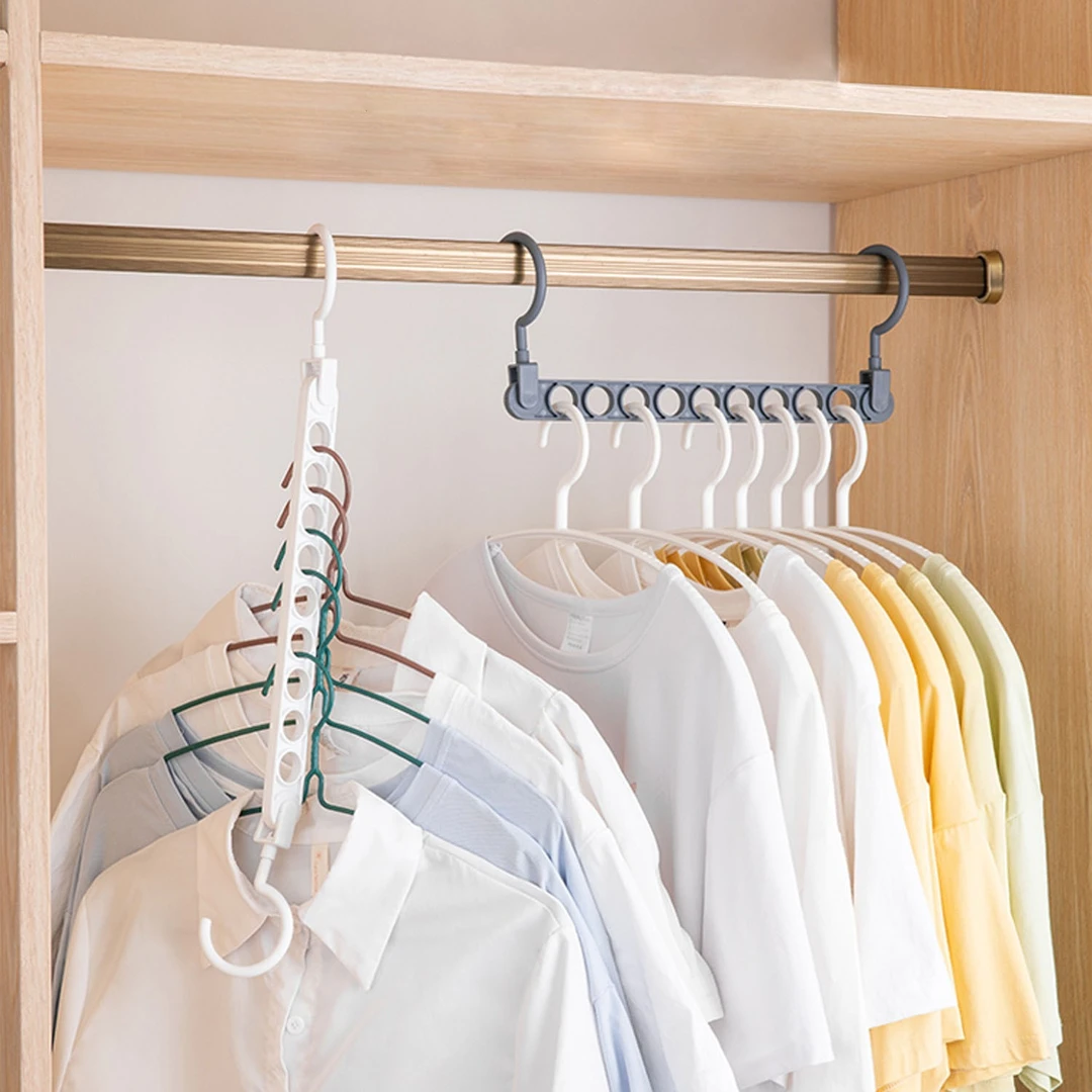 百纳奇家用衣架衣柜九孔衣架衣服晾衣架挂衣架学生宿舍多功能衣架