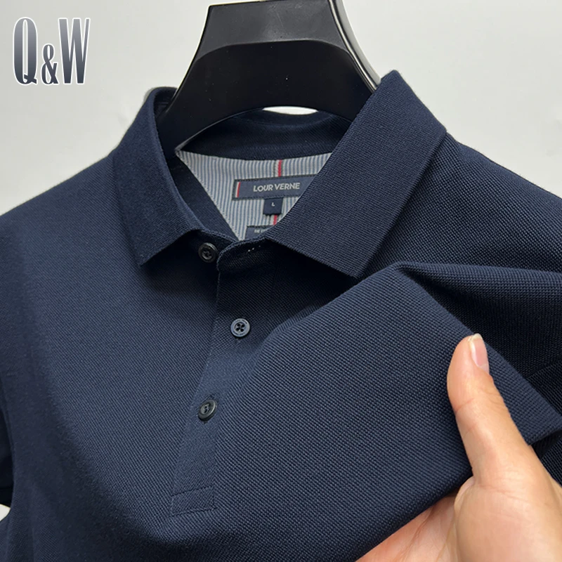 【下摆开叉】100%珠地纯棉polo衫男夏季纯色男士短袖t恤翻领高档