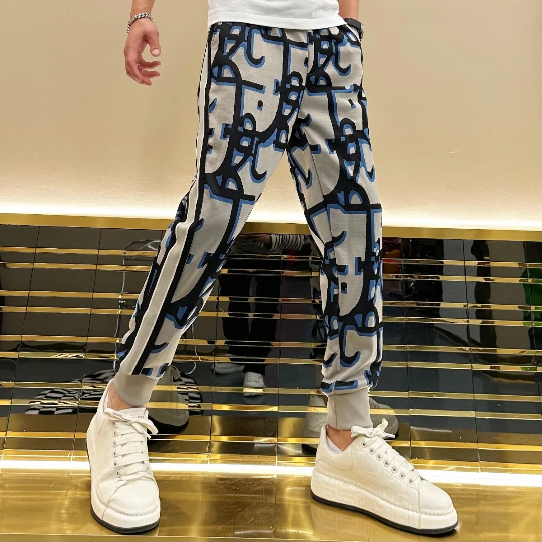 CICEU 2024春季新款高端双色提花男士时尚潮流休闲束脚裤 2366027