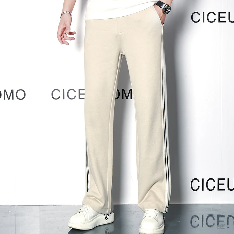 CICEU 2023秋季侧边织带条纹拼接男士潮流百搭休闲直筒裤 2366268