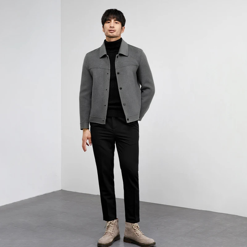 【李晨nic专属】SINBOS男短款夹克100%羊毛双面呢子大衣外套SZH2667