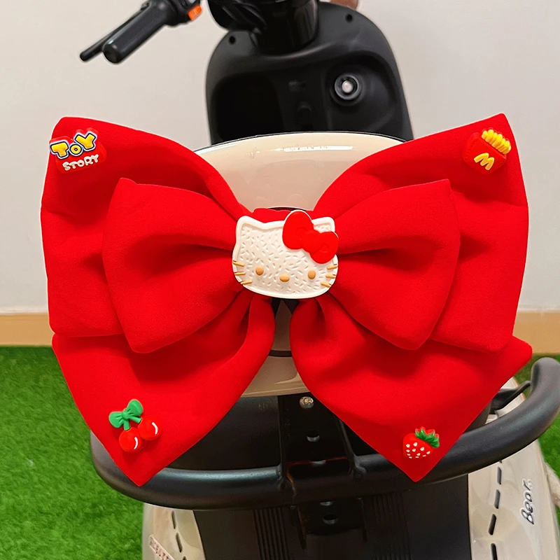 电动车装饰配件女生可爱卡通蝴蝶结电瓶车尾部摆件汽车后备箱挂件