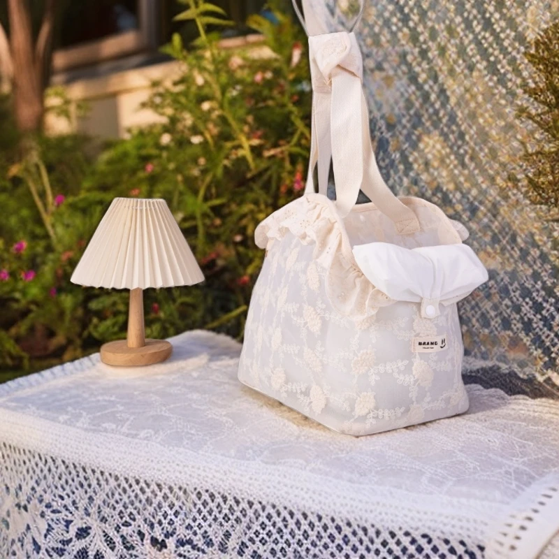 猫包宠物包日常单肩包加厚小猫小狗狗背包透气加厚蕾丝户外手提包