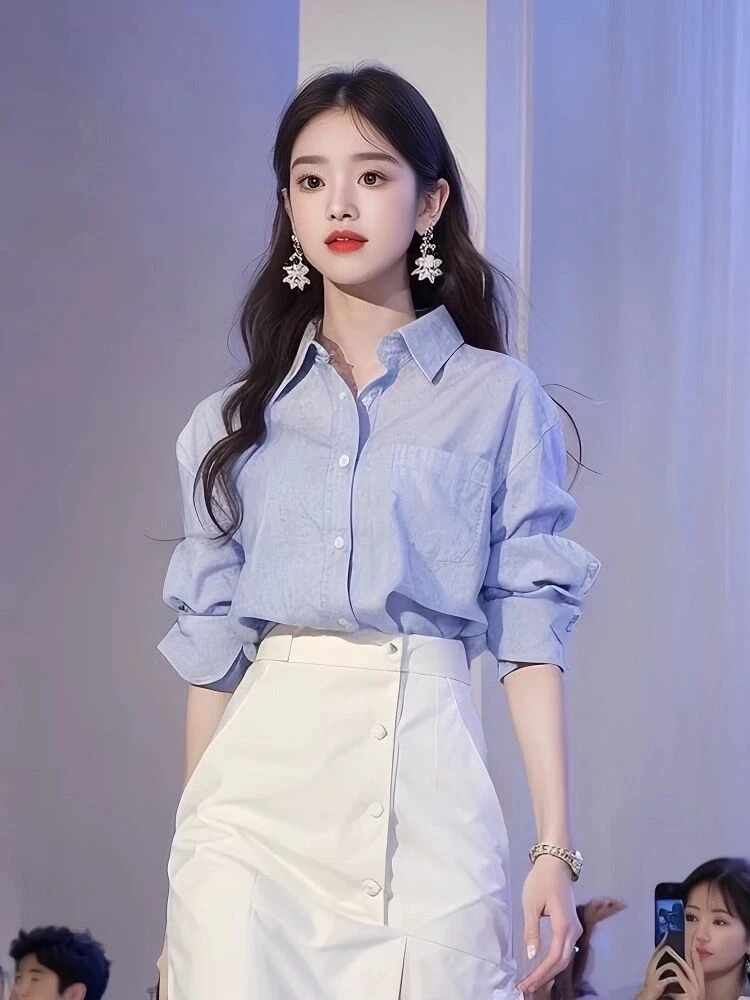 春秋2025年新款气质穿搭配韩系时尚秋天时尚长袖衬衫百搭女上衣