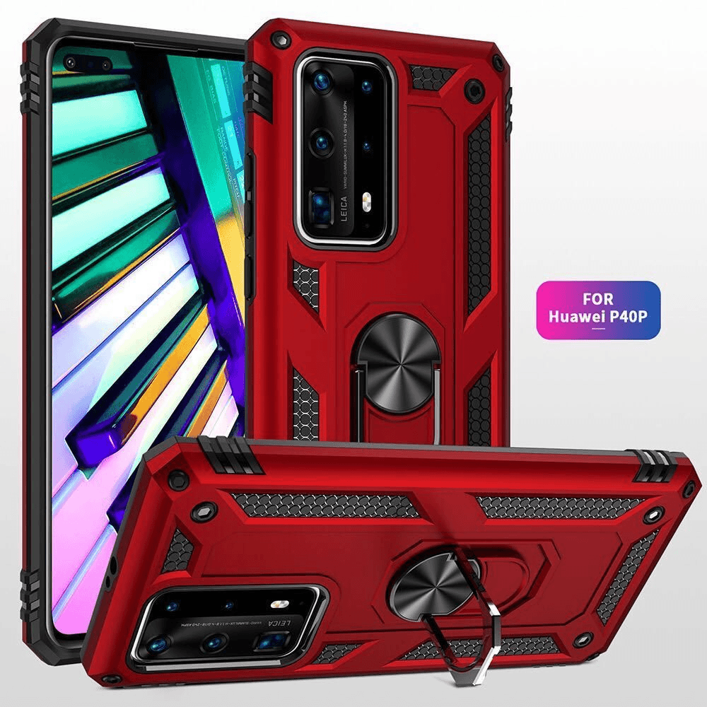 华为P40军士手机壳P40pro全包防摔车载磁吸指环支架p40pro+一体壳