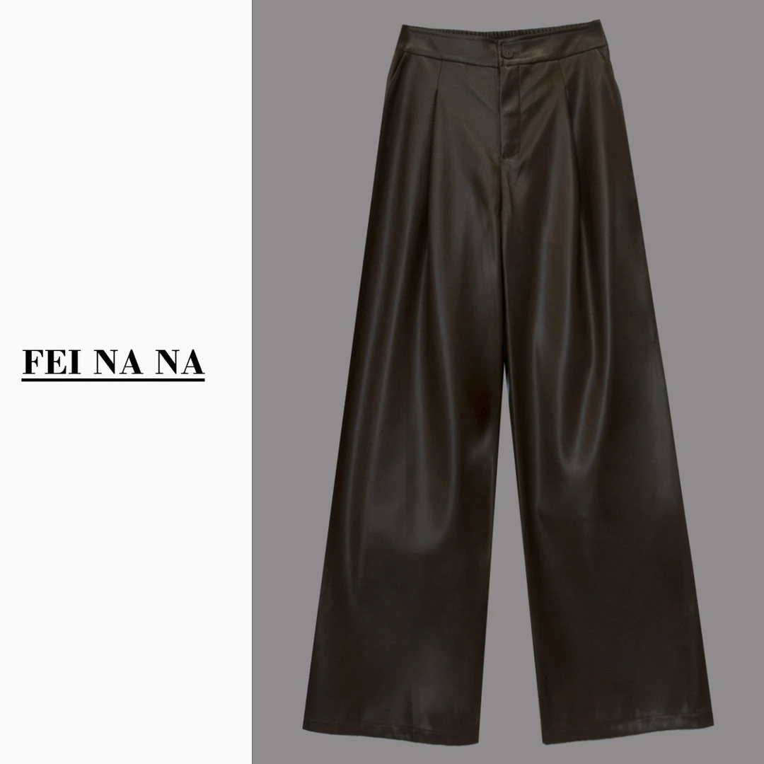 【NY法式时尚】秋冬高腰显瘦酷飒阔腿直筒裤   121206