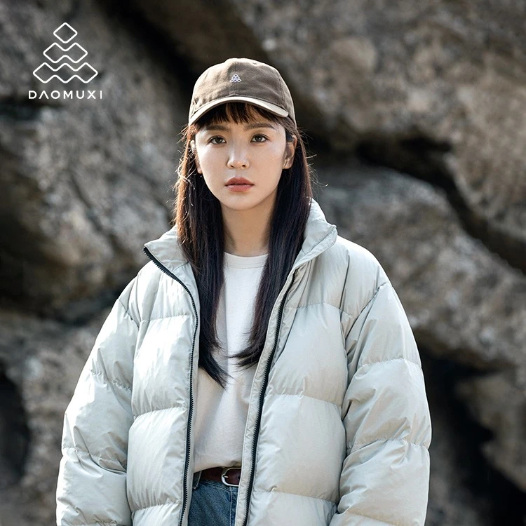 道木熙冬季纯色短款羽绒服女新款95白鸭绒立领加厚保暖外套（1004）