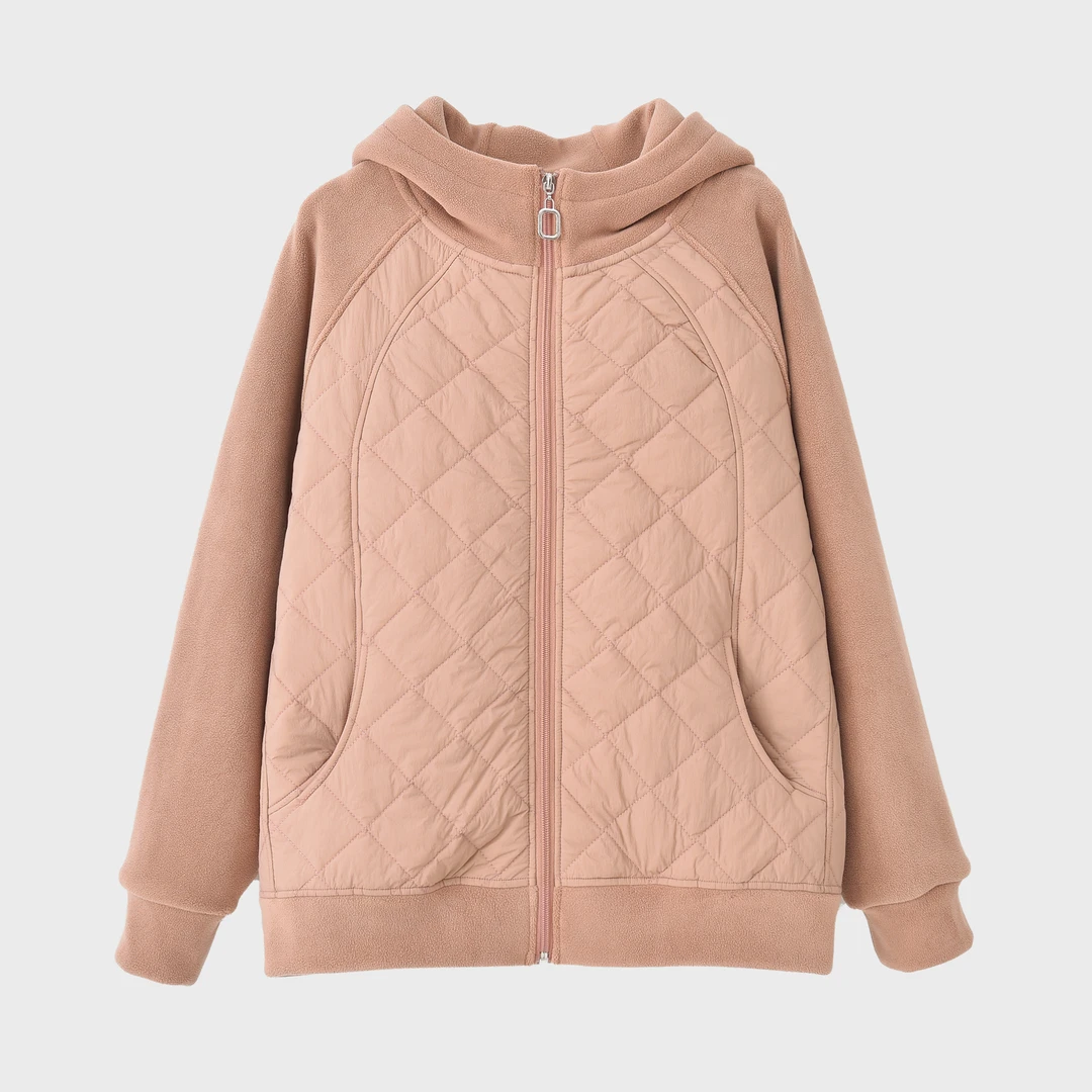 冬季夹棉加绒韩版新款防风上衣加厚宽松百搭显瘦连帽外套女6053