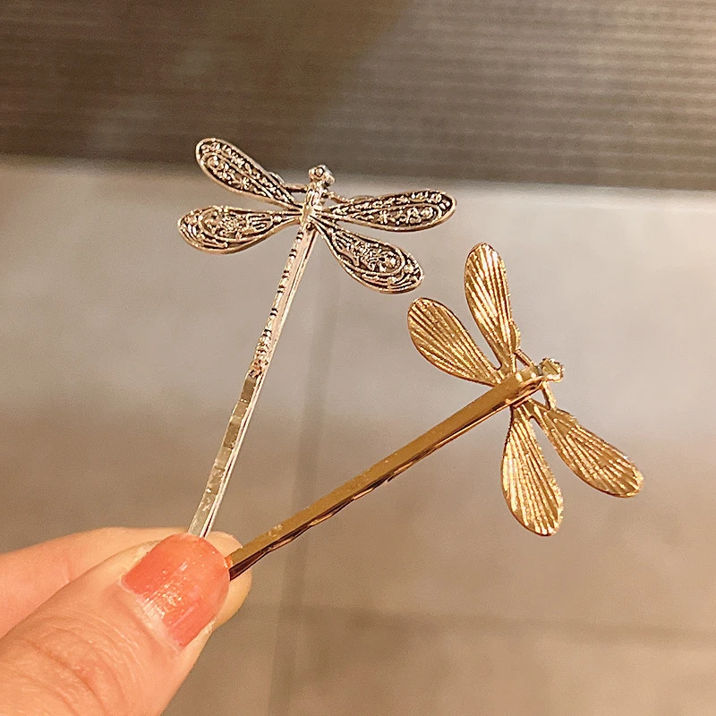 新款复古蜻蜓发夹简约头饰刘海一字夹女式成人碎发侧边夹发卡