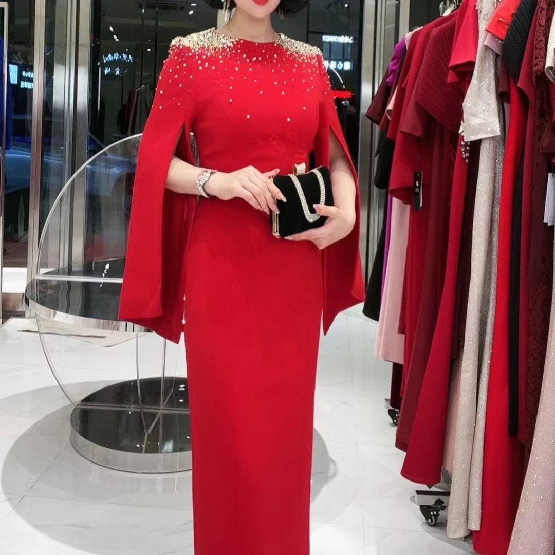 Z婚庆喜婆婆妈妈系列修身轻奢连衣裙旗袍气质高端长款礼服2800