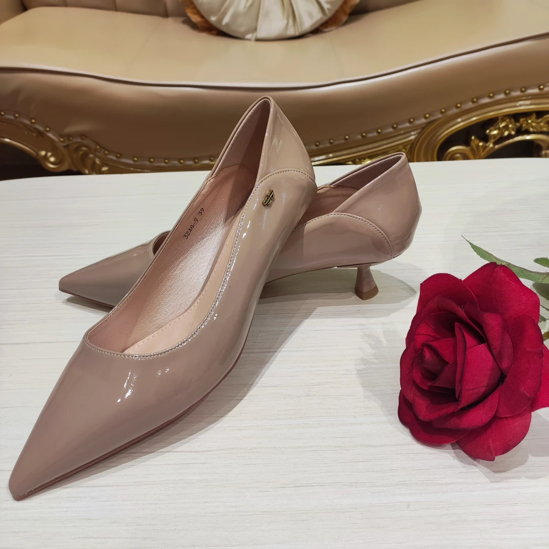 【金姐高定喜服超级舒适时尚百搭气质优雅尖头细跟浅口高跟鞋998